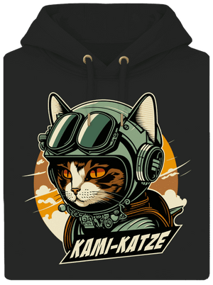 Kami-Katze unisex prémium pulóver Dark Black