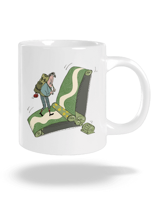 túrázás az övön nagy bögre White