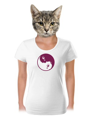 Yin Yang bor női póló White