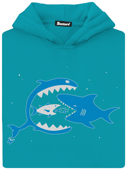 Halak gyerek kenguruzsebes pulóver Hawaiian Blue