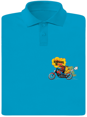 Highway to hell férfi pólóingek Blue Atol