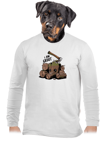 I Am Groot férfi hosszú ujjú póló White