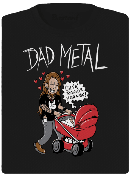 Dad metal női sportpóló Black