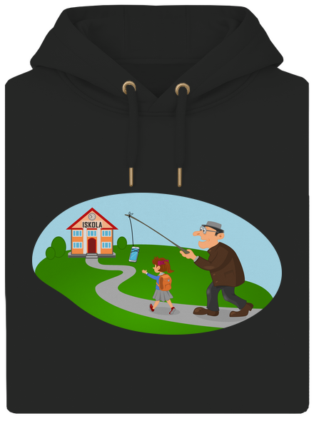 Vissza az iskolába unisex prémium pulóver Dark Black