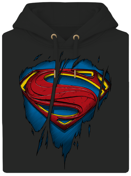 Superman Inside unisex prémium pulóver Dark Black