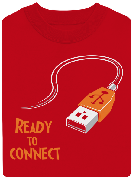 USB csatlakozás unisex crewneck Red
