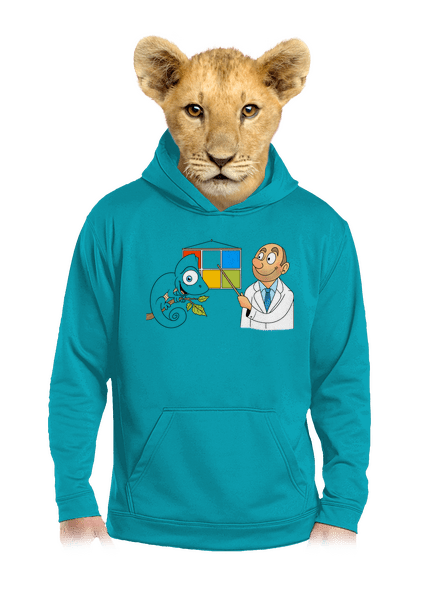 Kaméleon az orvosnál gyerek kenguruzsebes pulóver Hawaiian Blue