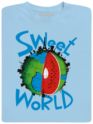 Sweet world férfi póló Sky Blue
