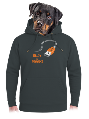 USB csatlakozás unisex prémium pulóver Charcoal