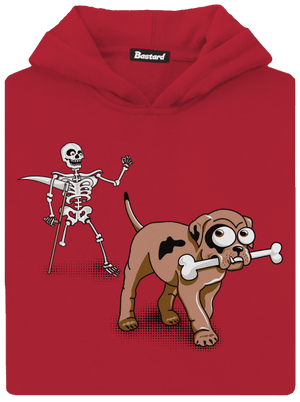 Csontváz gyerek kenguruzsebes pulóver Fire Red