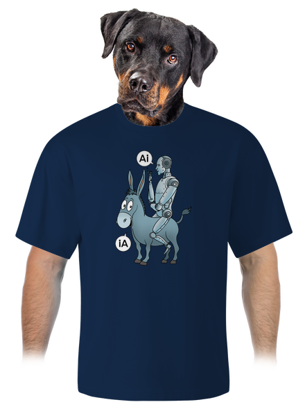 Szamár és AI unisex túlméretezett póló Midnight Blue