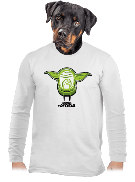 Master DiYoda férfi hosszú ujjú póló White