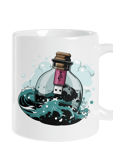 USB üzenet egy üvegben hagyományos bögre White