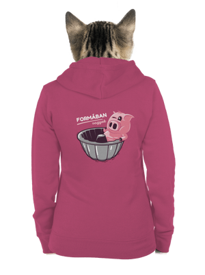 Formában cipzáras női pulóver Magenta