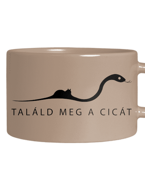 Találd meg a cicát macaron bögre Brown Macaron