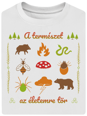 A természet az életemre tör unisex túlméretezett póló White