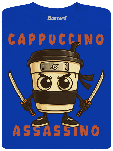 Cappuccino Assasino – Italian Brainrot férfi hosszú ujjú póló Royal Blue