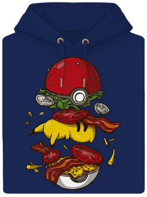 Pokémon burger unisex prémium pulóver Navy
