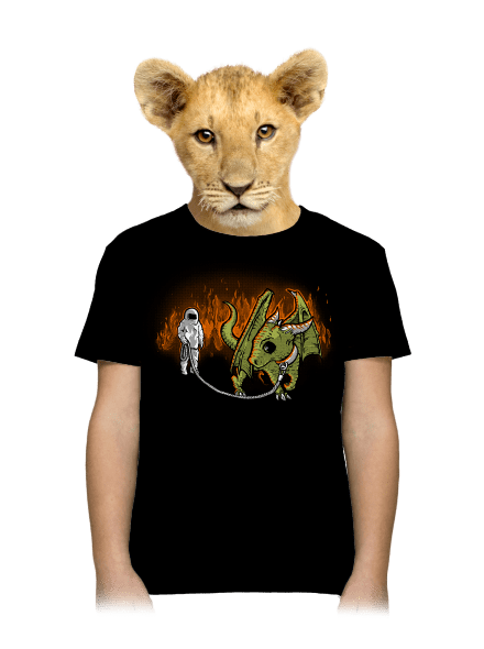 Sétál a sárkány gyerek póló Black