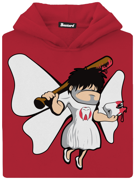 Fogtündér gyerek kenguruzsebes pulóver Fire Red