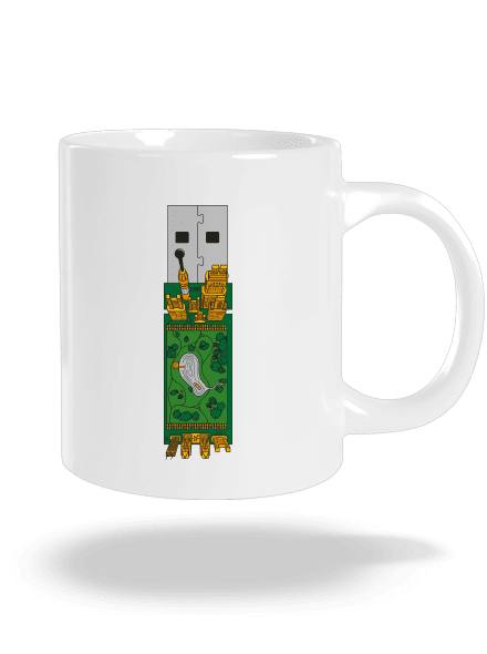 USB city nagy bögre White