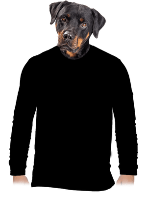 Nyomtatás nélkül férfi hosszú ujjú póló Black