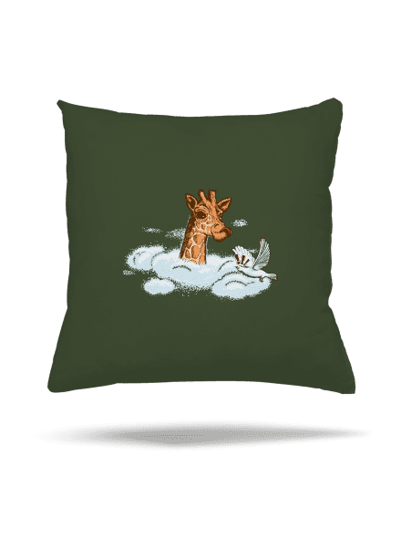 Zsiráf a felhőkben párna Olive Green