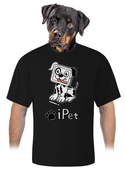 iPet unisex túlméretezett póló Black