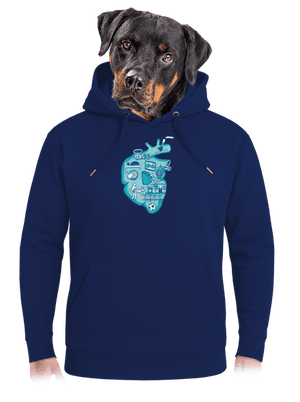 Érte dobog a szív unisex prémium pulóver Navy