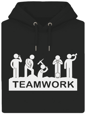 Csapatmunka unisex prémium pulóver Dark Black