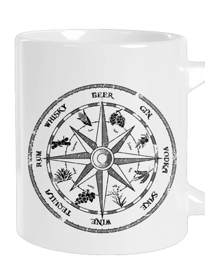 Alkoholos iránytű nagy bögre White