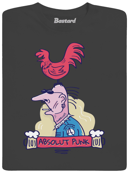 Absolut Punk férfi hosszú ujjú póló Dark Grey