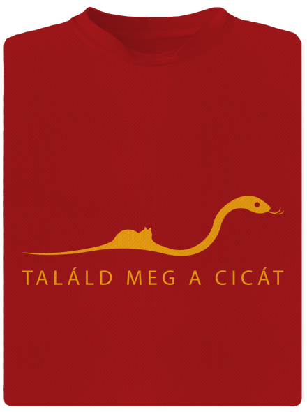 Találd meg a cicát férfi sportpóló Red Mal