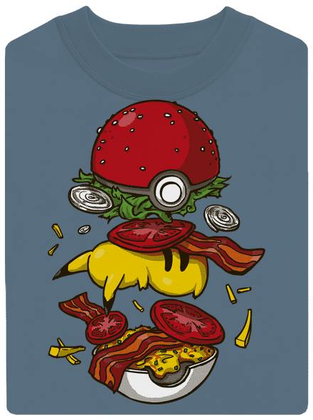 Pokémon burger unisex crewneck Nordic Blue
