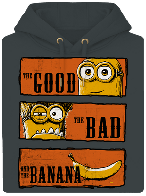 A Jó, a Rossz és a Banán unisex prémium pulóver Charcoal