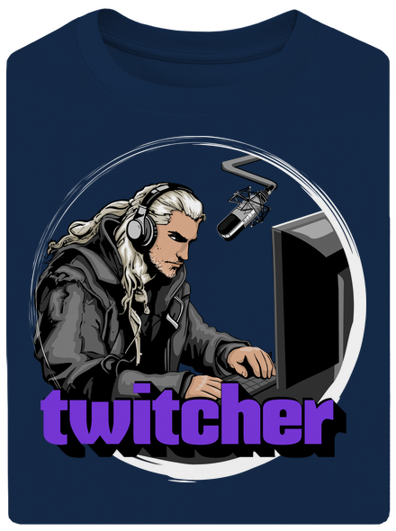 Twitcher unisex túlméretezett póló Midnight Blue