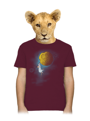 Moon cheese gyerek póló Burgundy