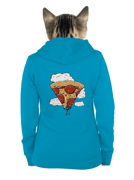 Pizza ejtőernyős cipzáras női pulóver Blue Atol