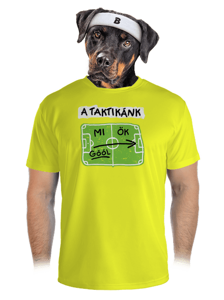 A futballtaktikánk férfi sportpóló Neon Yellow