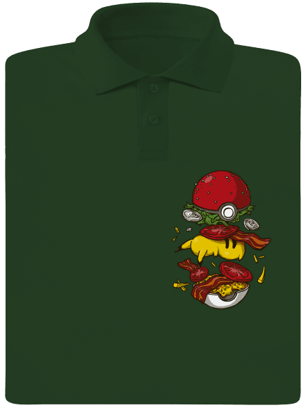 Pokémon burger férfi pólóingek Bottle Green Mal