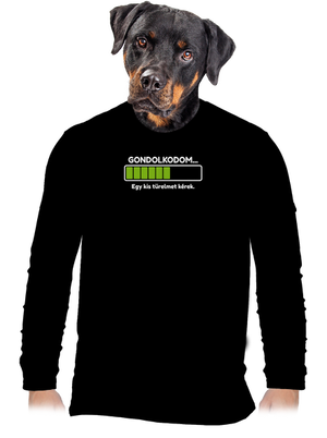 Gondolkodom férfi hosszú ujjú póló Black