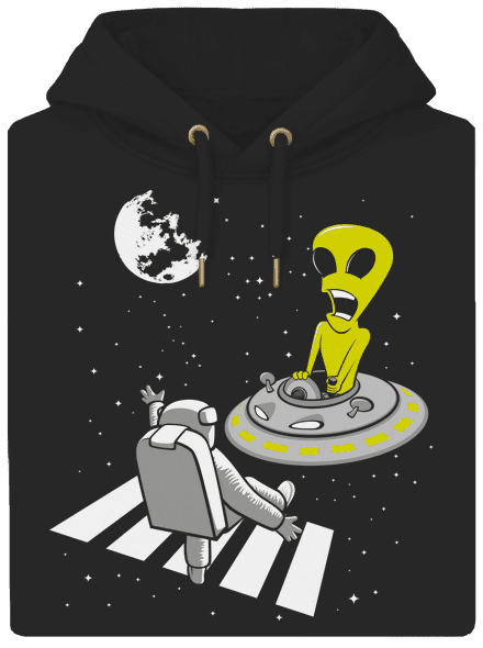 UFO crosswalk unisex prémium pulóver Dark Black