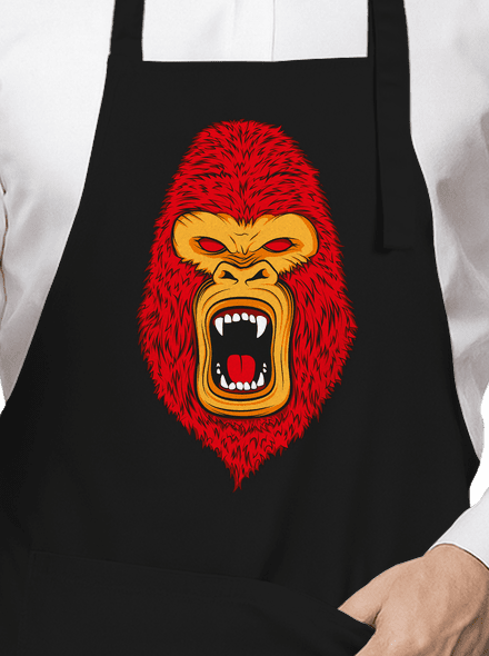 Gorilla face kötény Black