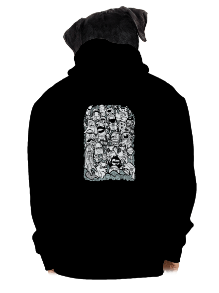  cipzáras férfi pulóver Black
