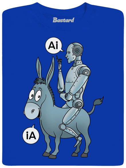 Szamár és AI férfi hosszú ujjú póló Royal Blue