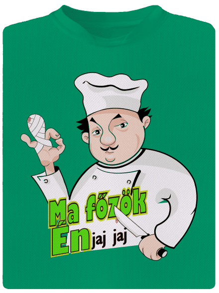 Ma főzök én gyerek sport póló Kelly Green Mal