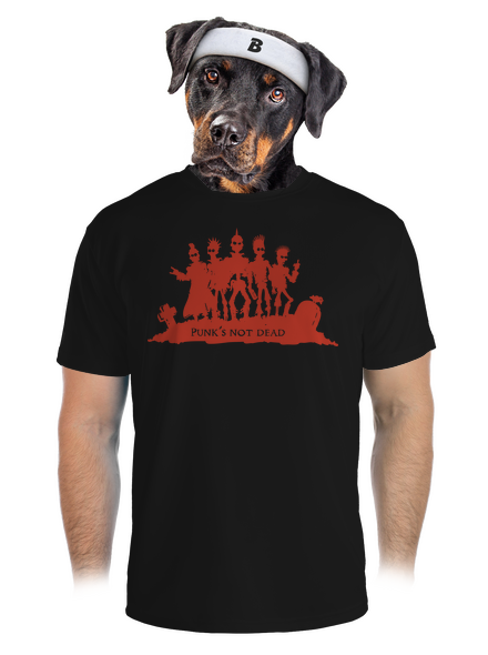 Punks not dead! férfi sportpóló Black