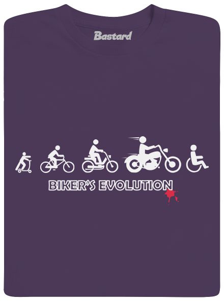 Bikers evolution férfi póló Urban Purple
