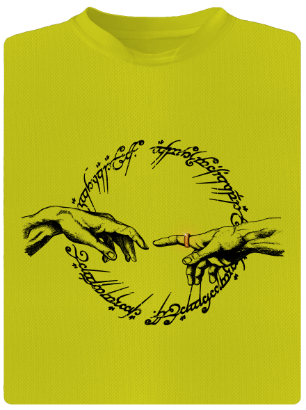 God of ring férfi sportpóló Neon Yellow
