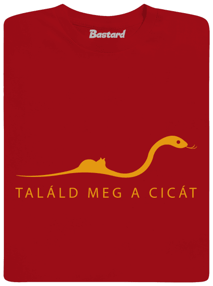 Találd meg a cicát férfi hosszú ujjú póló Red